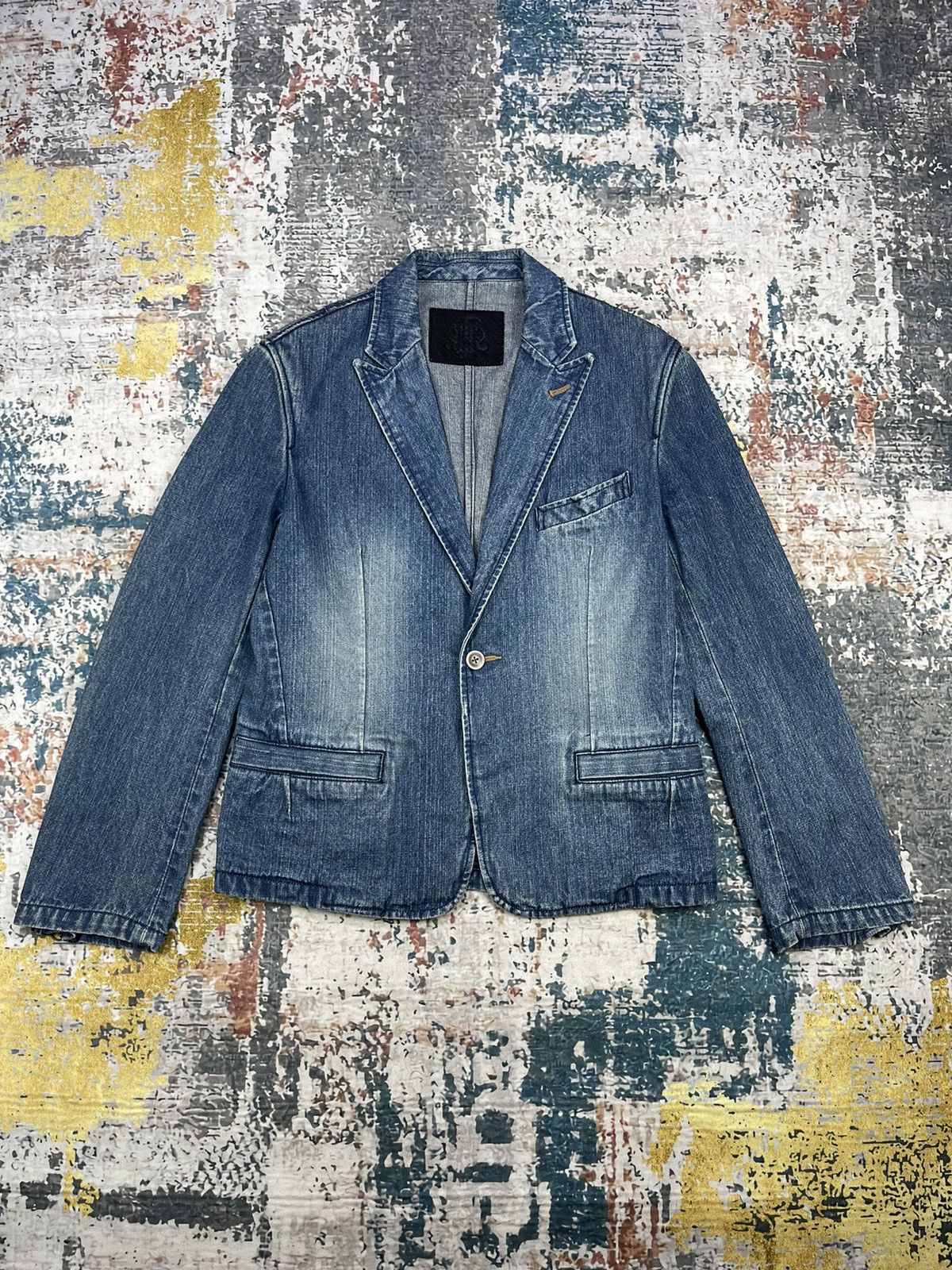 PPFM PPFM Distressed Denim Blazer Jackets Size US M / EU 48-50 / 2 - 1 Thumbnail