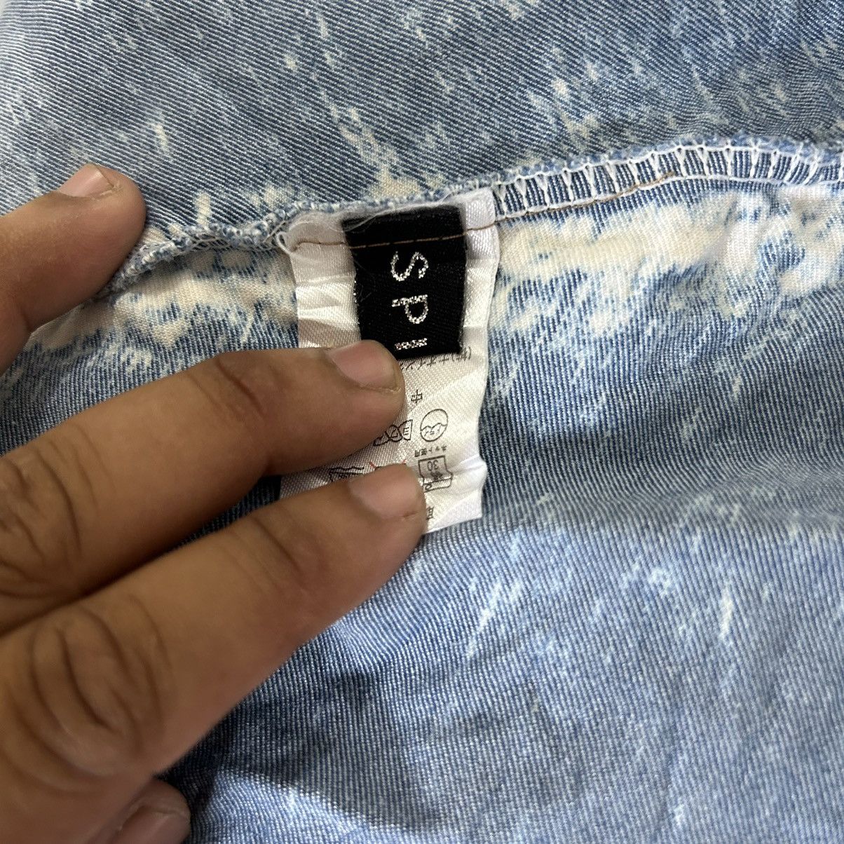Vintage Vintage Spiga Japanese Acid Wash Denim Short Overall Skirt Size 26" / US 2 / IT 38 - 7 Thumbnail