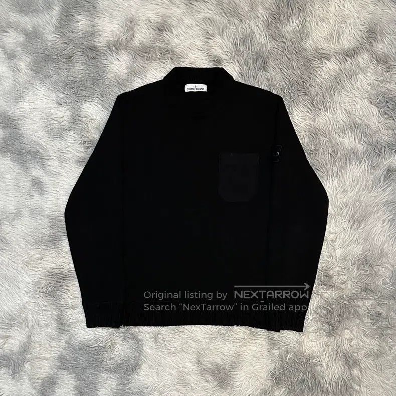 Stone Island Stone Island Heavyweight Wool Sweater, Knit Top, Black, L Size US L / EU 52-54 / 3 - 1 Thumbnail