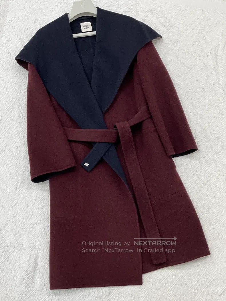 Hermes Hermes Best-selling White Cashmere and Leather Long Overco Size XXS / US 00 / IT 34 - 1 Thumbnail