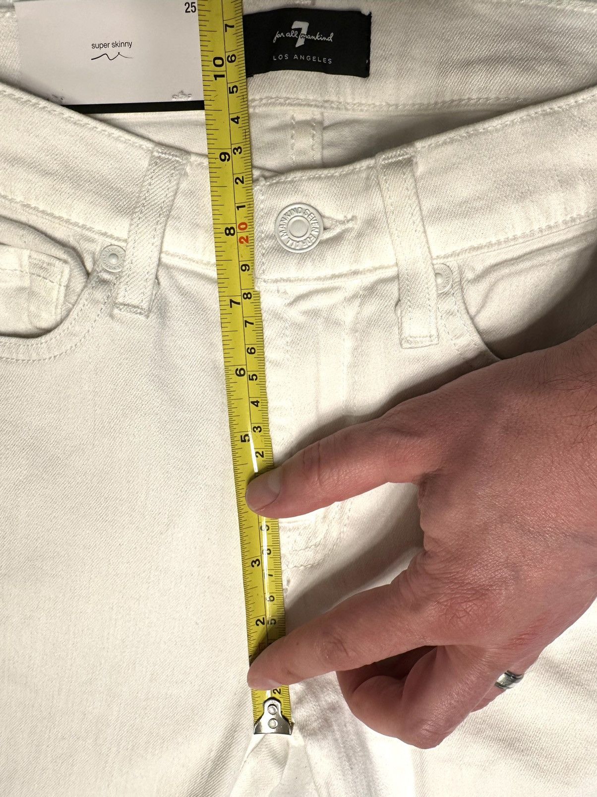 7 For All Mankind NWT 7 for All Mankind Skinny Ankle Braided White Jeans-24x27 Size 24" / US 00 / IT 34 - 3 Thumbnail