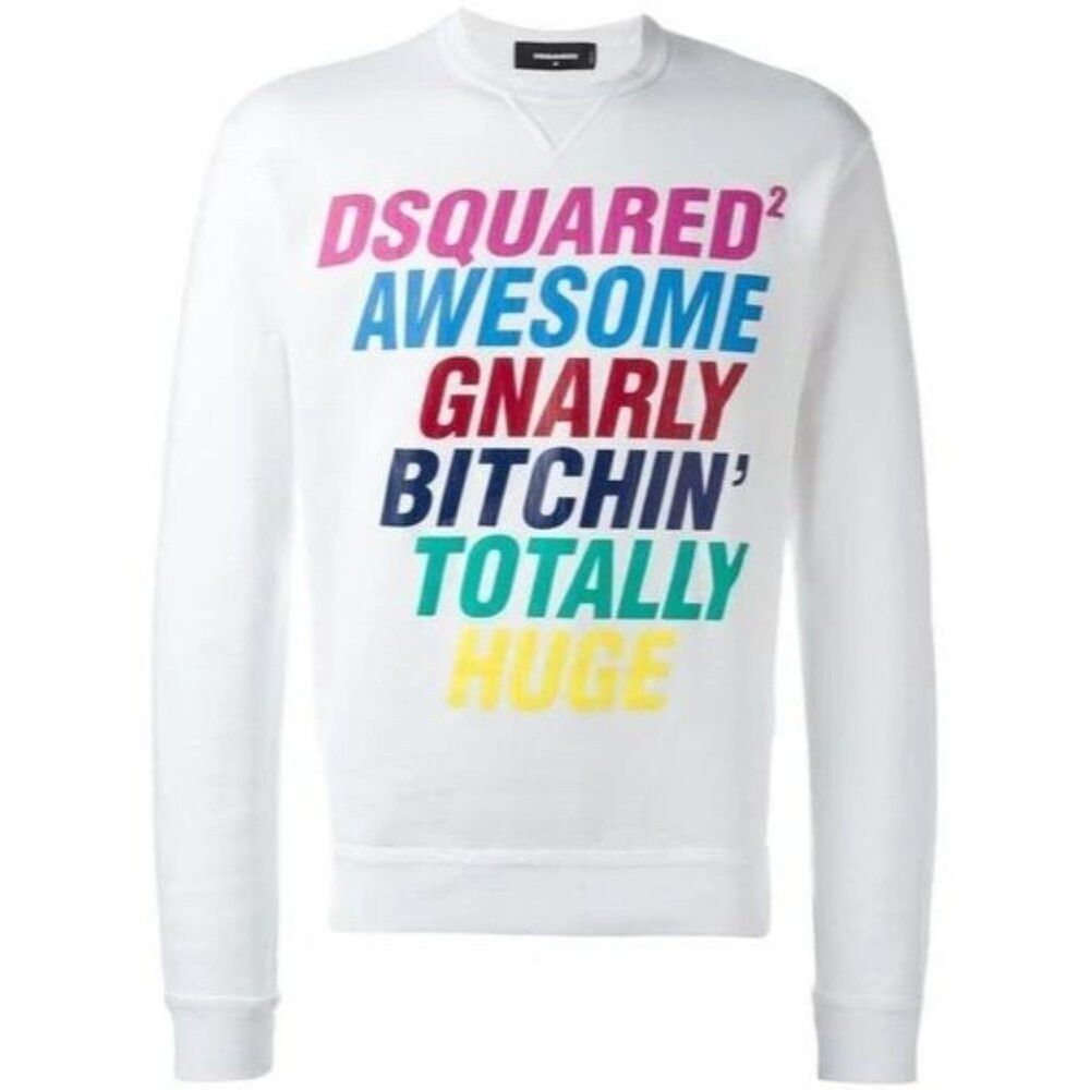 Dsquared2 DSQUARED2 Printed Slogan Cotton Sweatshirt Size M Mens Size US M / EU 48-50 / 2 - 1 Thumbnail