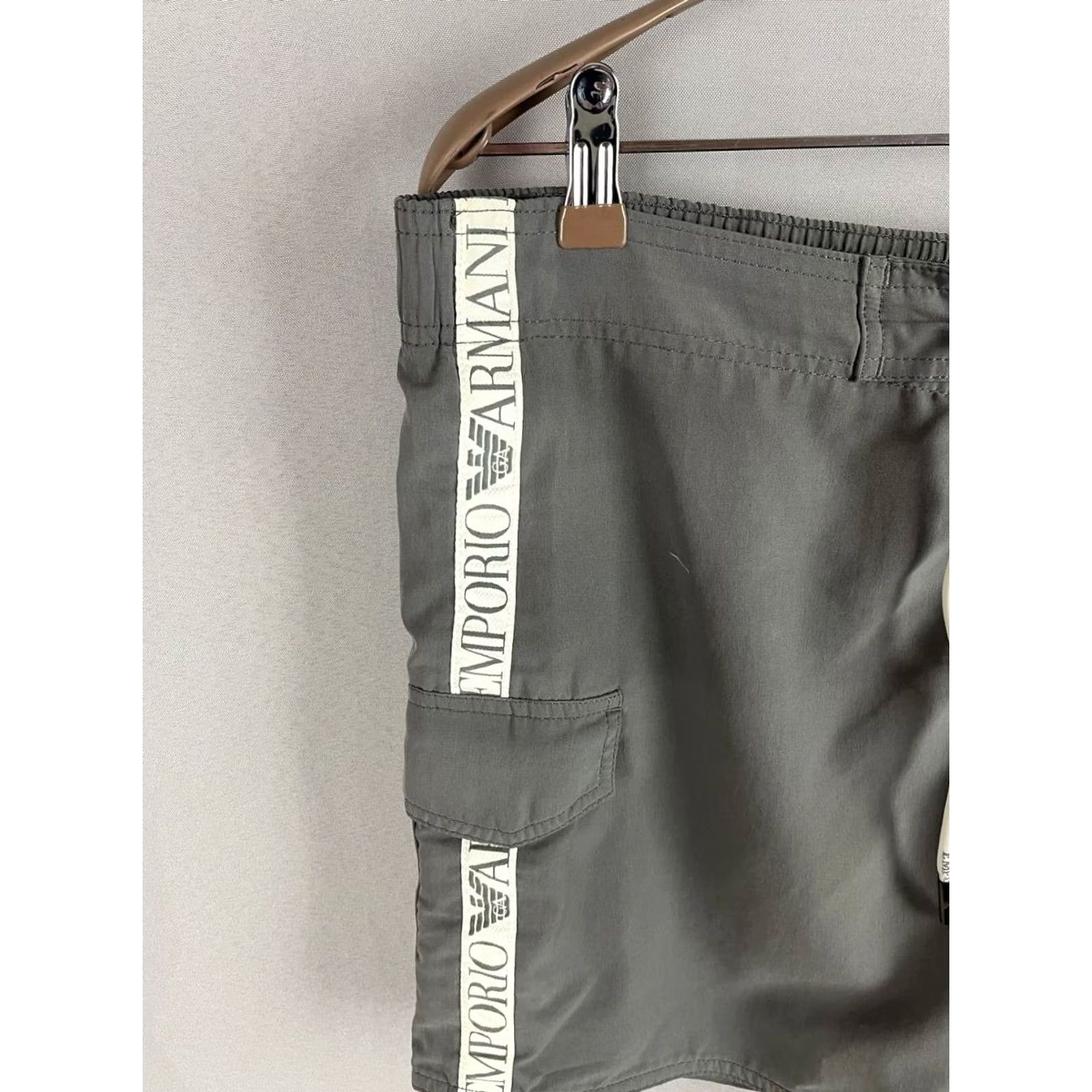 Emporio Armani Emporio Armani Mens Swim Shorts Size M Gray Polyester Drawstring Elastic Waist Size US 31 - 4 Thumbnail