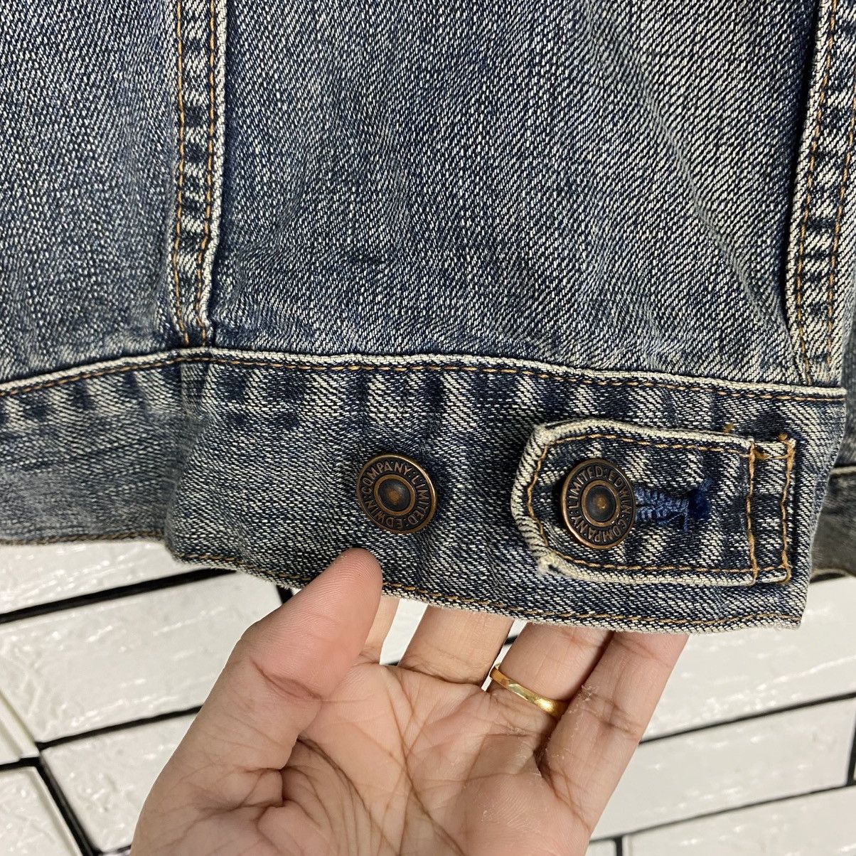 Edwin 📌Vintage Trucker Denim Jacket Edwin Cafe Racer Style Size US M / EU 48-50 / 2 - 12 Thumbnail