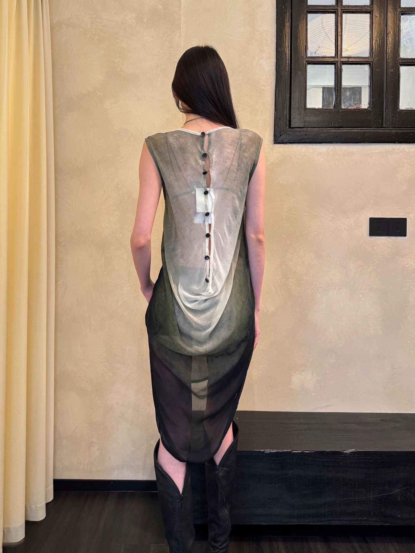 Ann Demeulemeester Ann Demeulemeester 2012SS Silk Ombre Sheer Dress 36 Size XS / US 0-2 / IT 36-38 - 8 Thumbnail