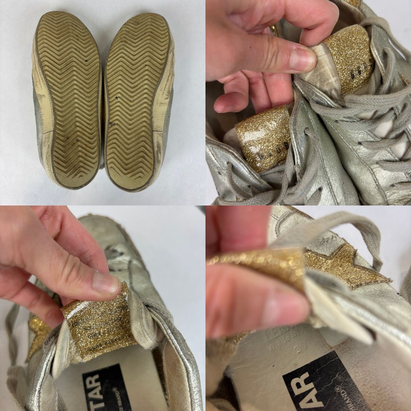 Golden Goose Golden Goose GGDB Superstar Women's 36 Gold Silver Low Skate Sneakers Size US 6 / IT 36 - 8 Thumbnail