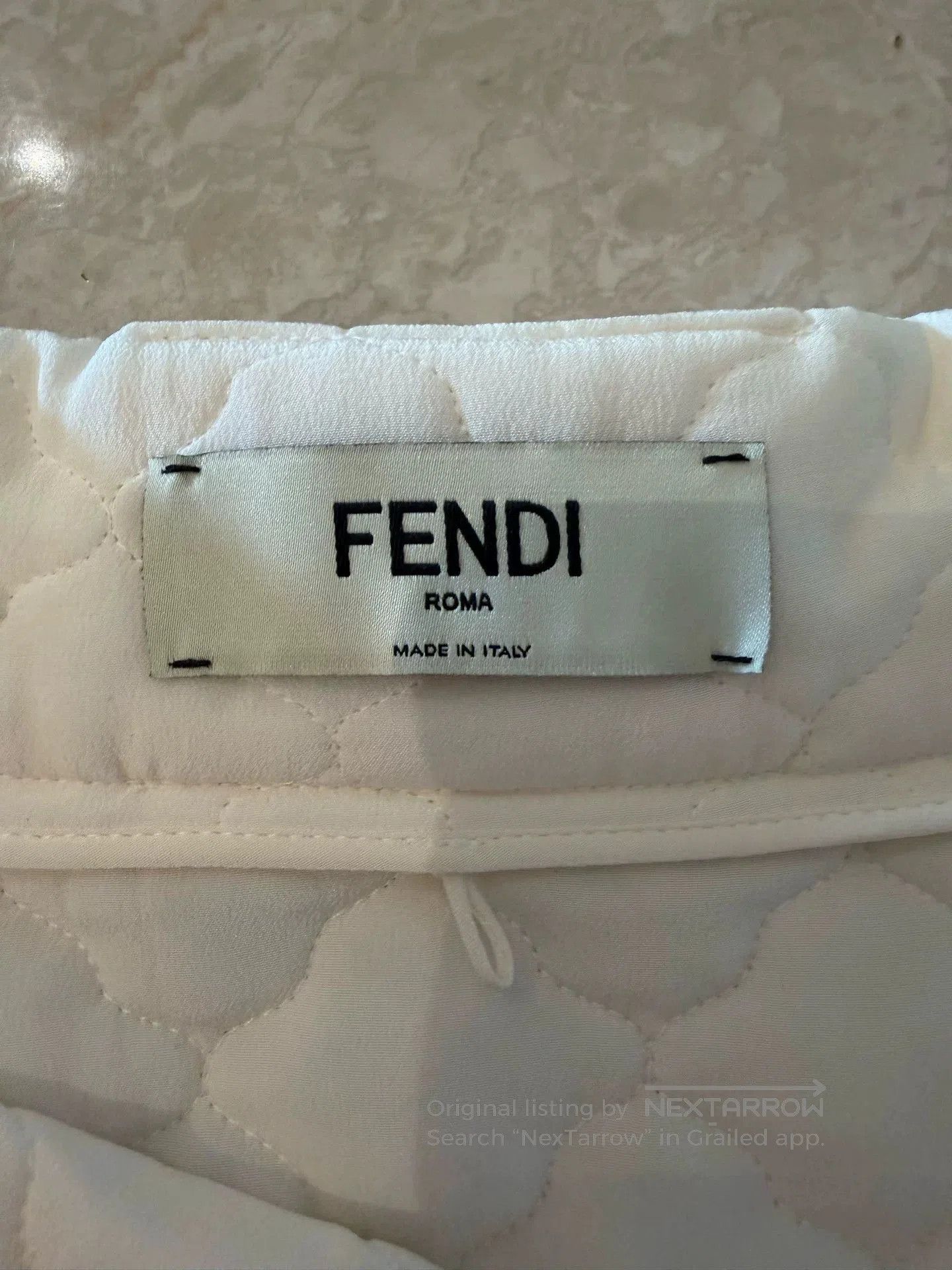 Fendi fendi white quilted cotton dress skirt. Size US 38 / EU 54 - 3 Thumbnail