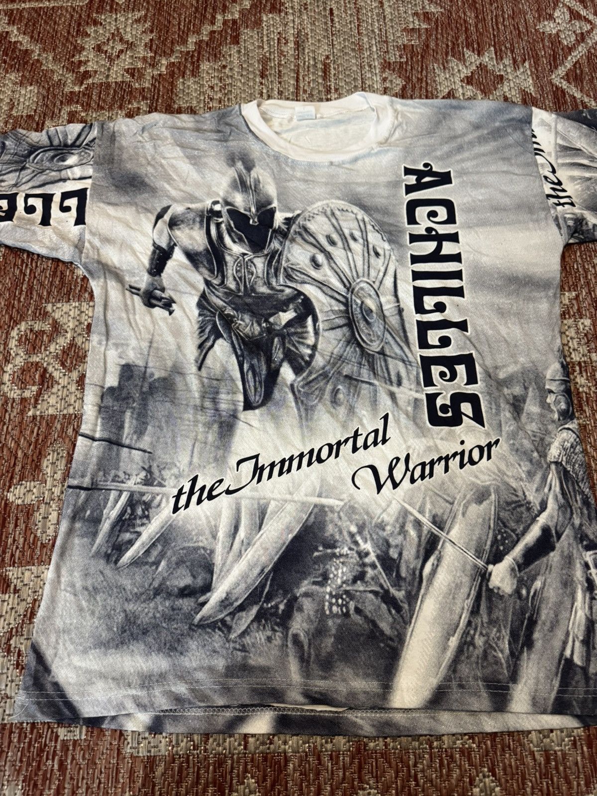 Vintage Achilles the Immortal Warrior Vintage AOP RARE TEE Sz L Size US L / EU 52-54 / 3 - 1 Thumbnail