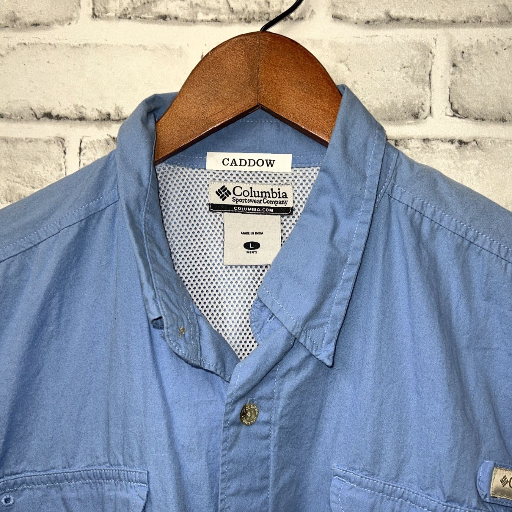 Vintage Columbia PFG Shirt Mens Short Sleeve Button-Up Blue L Size US L / EU 52-54 / 3 - 3 Thumbnail