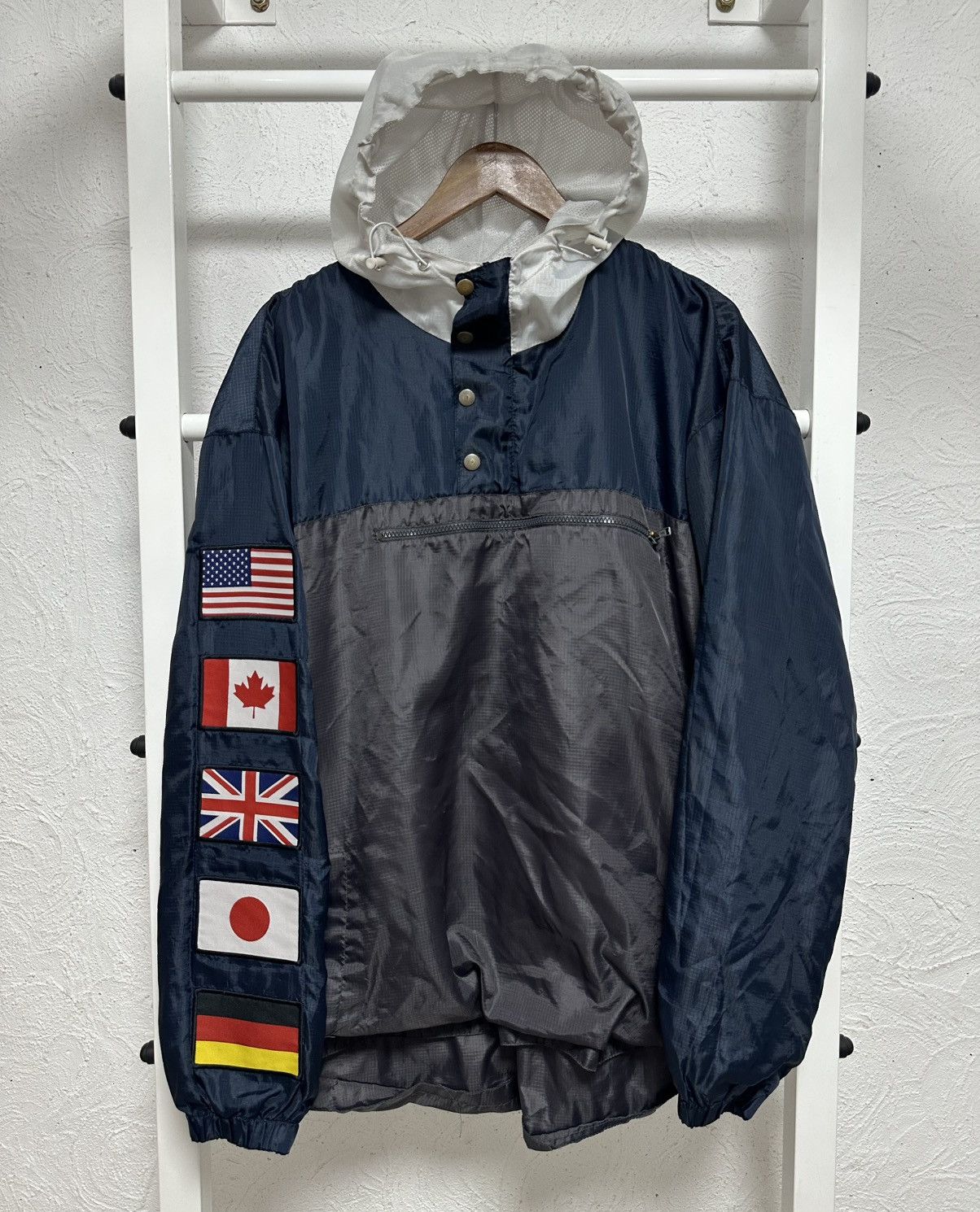 Other Vintage Ethik Anorak Jacket Flag Print Size XL Streetwear Size US XL / EU 56 / 4 - 1 Thumbnail