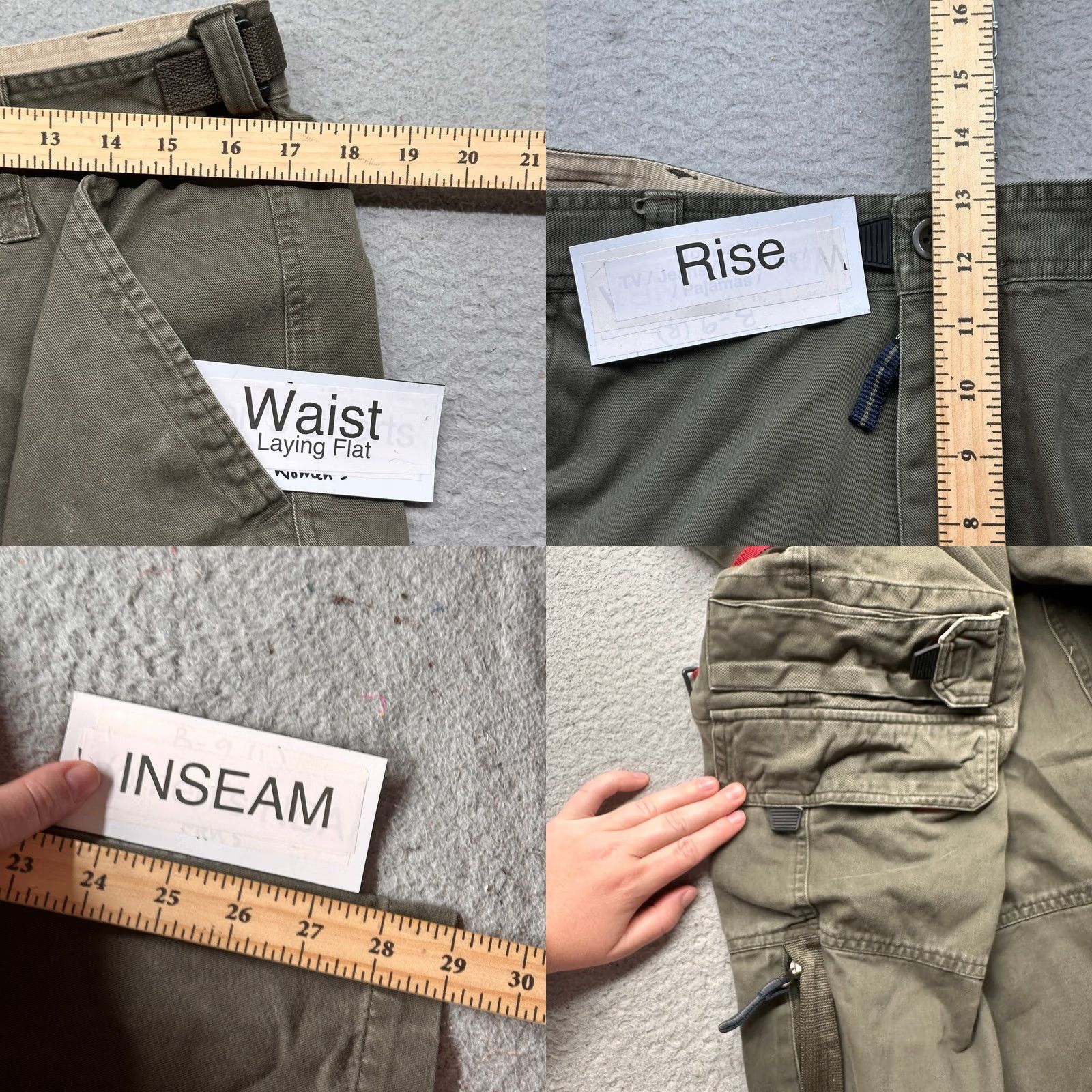 Vintage VINTAGE Rag Wear Cargo Pants Mens 36x30 Olive Green Adjustable Waist Pockets Mens Pants Cargo Green 36 x 30 Ladies? Size US 36 / EU 52 - 8 Thumbnail