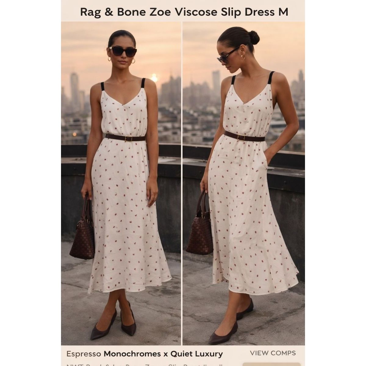 Rag & Bone NWT Rag & Bone Zoe Viscose Slip Dress M Floral Coquette Quie Size M / US 6-8 / IT 42-44 - 2 Thumbnail