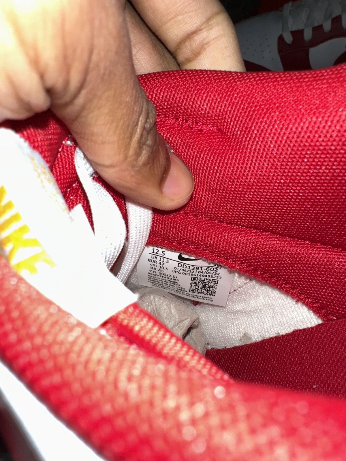 Nike Nike Dunk Low Retro ‘Gym Red’ Size US 12.5 / EU 45-46 - 6 Thumbnail