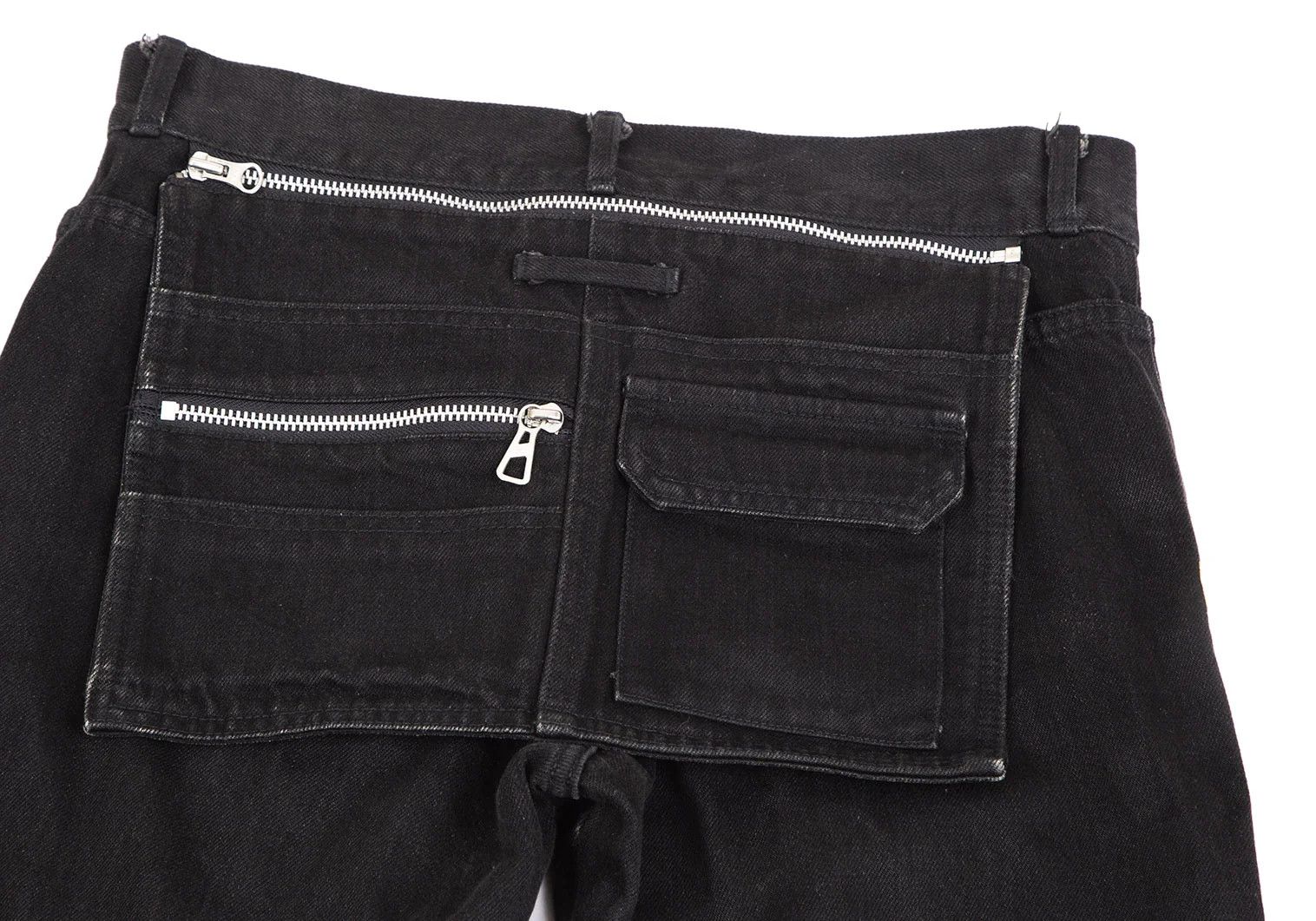 Jean Paul Gaultier Back Zip Pocket Design Denim Pants in Black Size 44 Size US 28 / EU 44 - 2 Thumbnail
