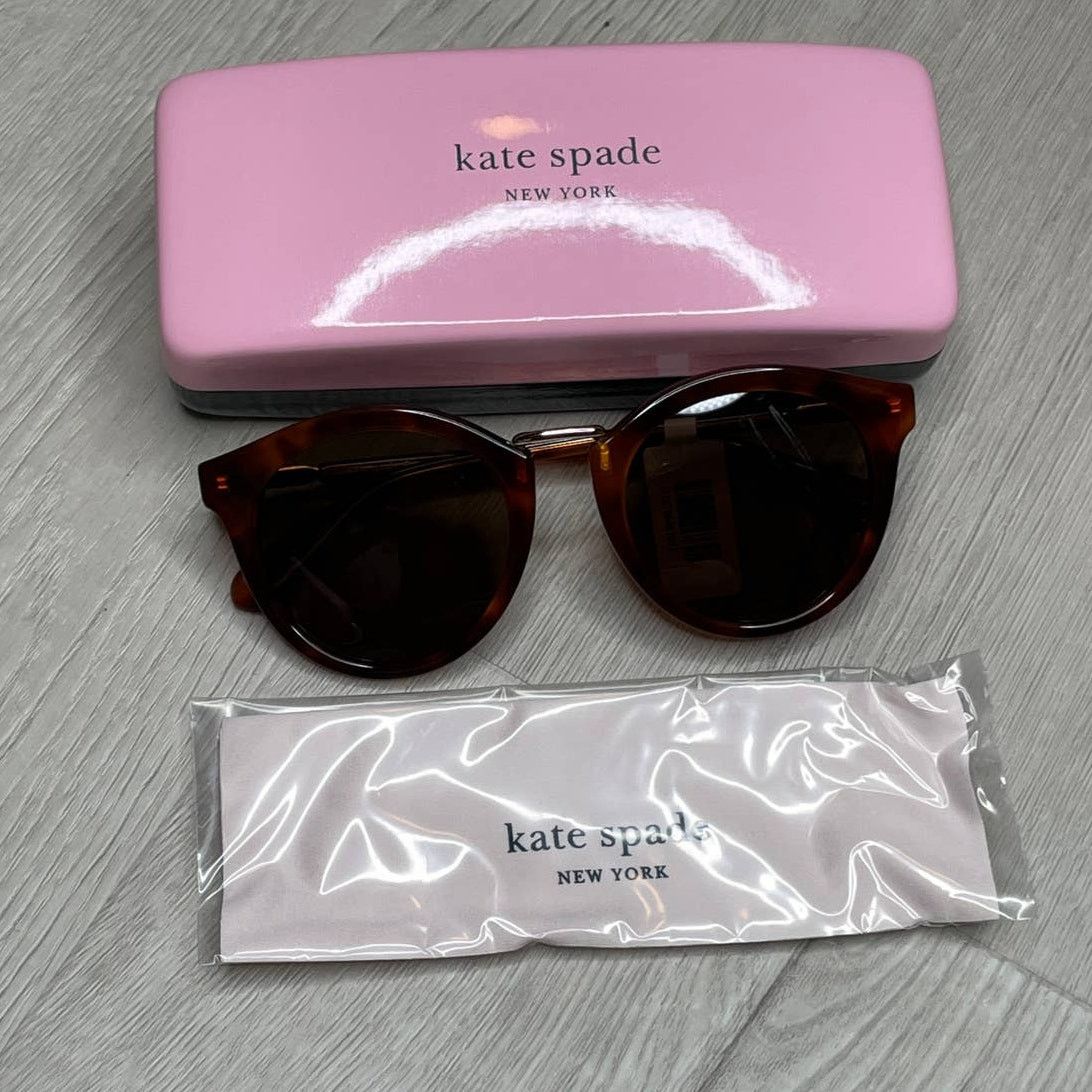Kate Spade Kate Spade 50MM DARK HAVANA Brown Round Sunglasses Size ONE SIZE - 11 Thumbnail