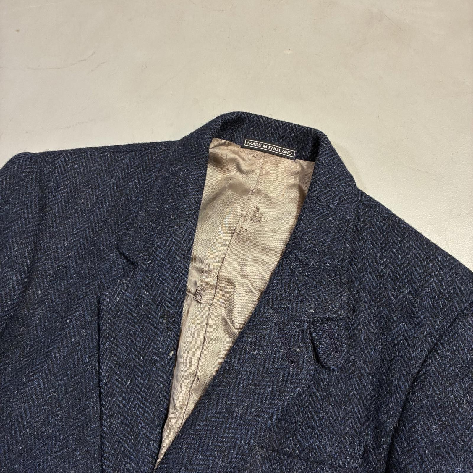Harris Tweed VTG Orvis Harris Tweed Blazer Elbow Patch Professor Jacket Size 40S - 2 Thumbnail