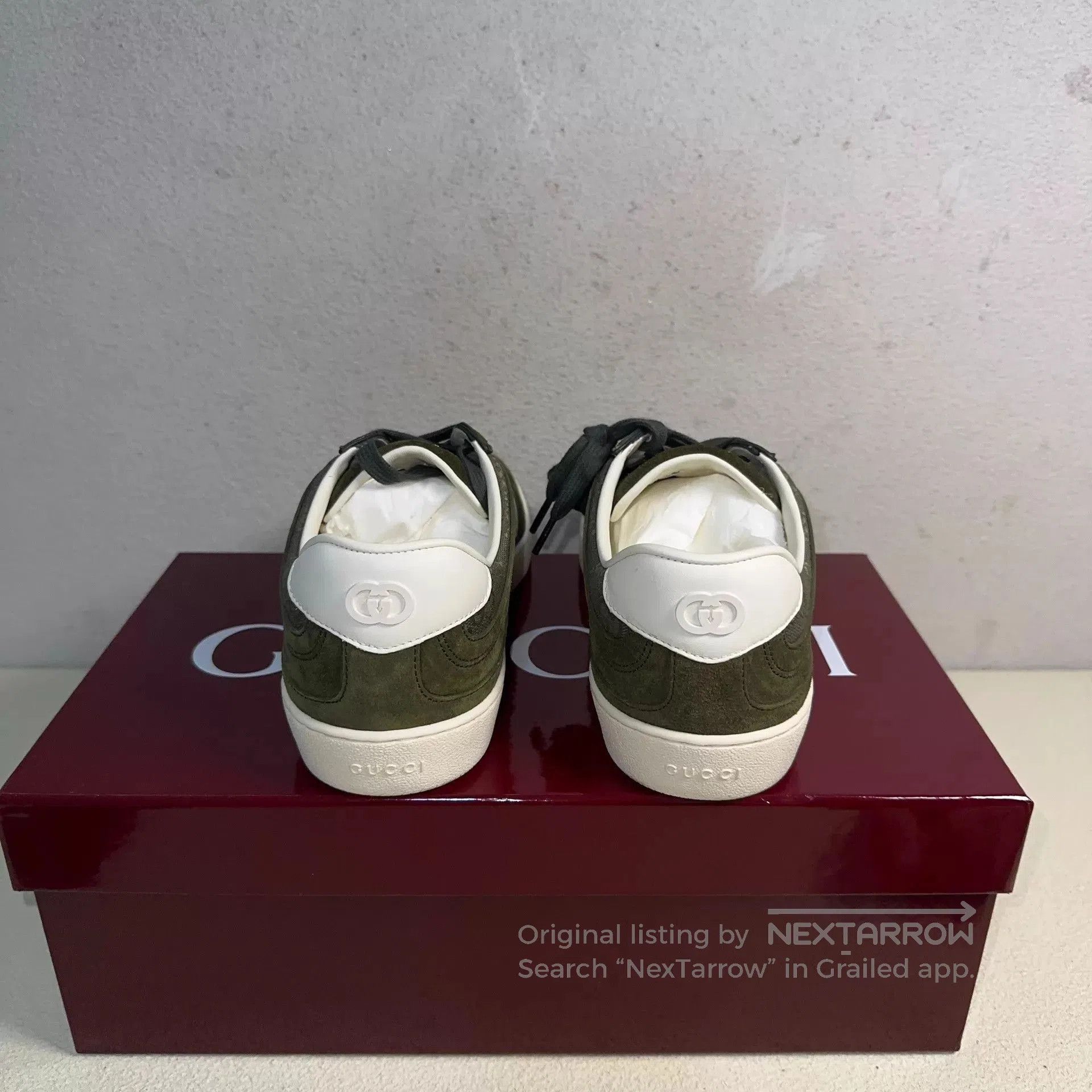 Gucci Green Low-Top Sneakers with Logo Design. Size US 8 / EU 41 - 3 Thumbnail