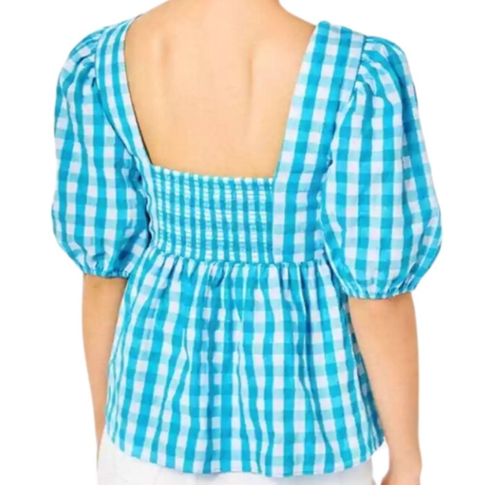 Lilly Pulitzer Lilly Pulitzer Sarafina Gingham Babydoll Women's Blouse Size L / US 10 / IT 46 - 2 Thumbnail