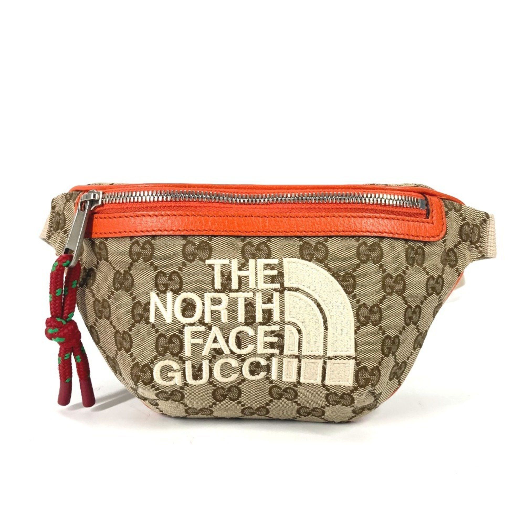 Gucci GUCCI 650299 THE NORTH FACE collaboration GG logo belt bag Belt Bag Crossbody Body Leather Canvas Men's Beige Size ONE SIZE - 1 Thumbnail