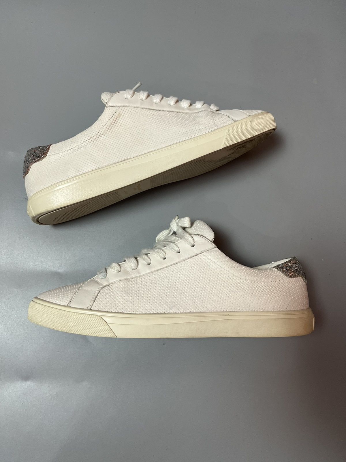 Saint Laurent Paris Saint Laurent Paris white leather glitter andy Size US 7 / EU 40 - 1 Thumbnail