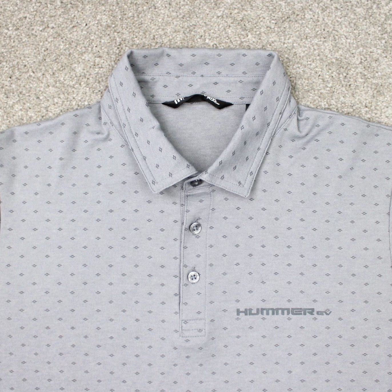 TravisMathew Travis Mathew Polo Shirt Mens Large Gray Geometric AOP Hummer Collection S/S Size US L / EU 52-54 / 3 - 4 Thumbnail