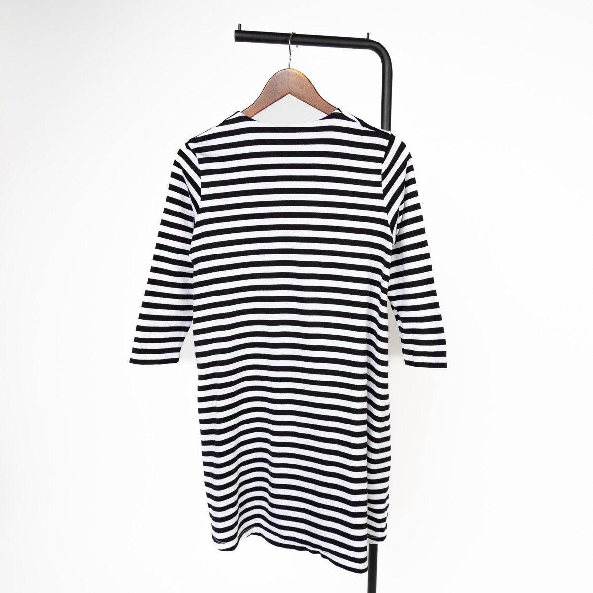 Marimekko Marimekko Black White Striped Dress Snap Front 3/4 Sleeve Size S / US 4 / IT 40 - 3 Thumbnail