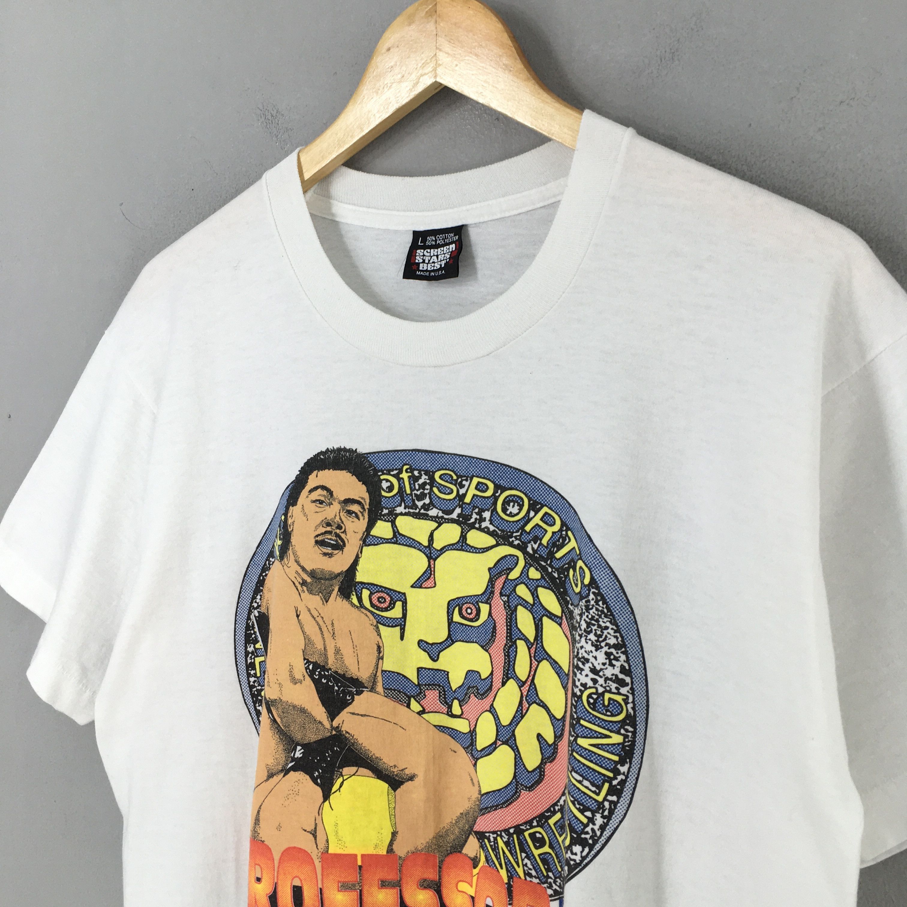 Vintage × WWE Vintage 90's WWE Hiroshi Hase Wrestling White T Shirt Large Size US L / EU 52-54 / 3 - 5 Thumbnail