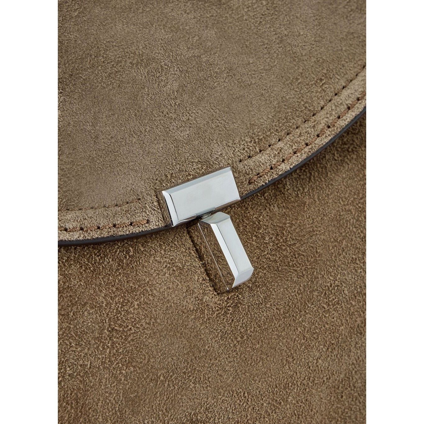 Toteme TOTEME T-lock Brown Suede Top Handle Bag New & Authentic Size ONE SIZE - 3 Thumbnail