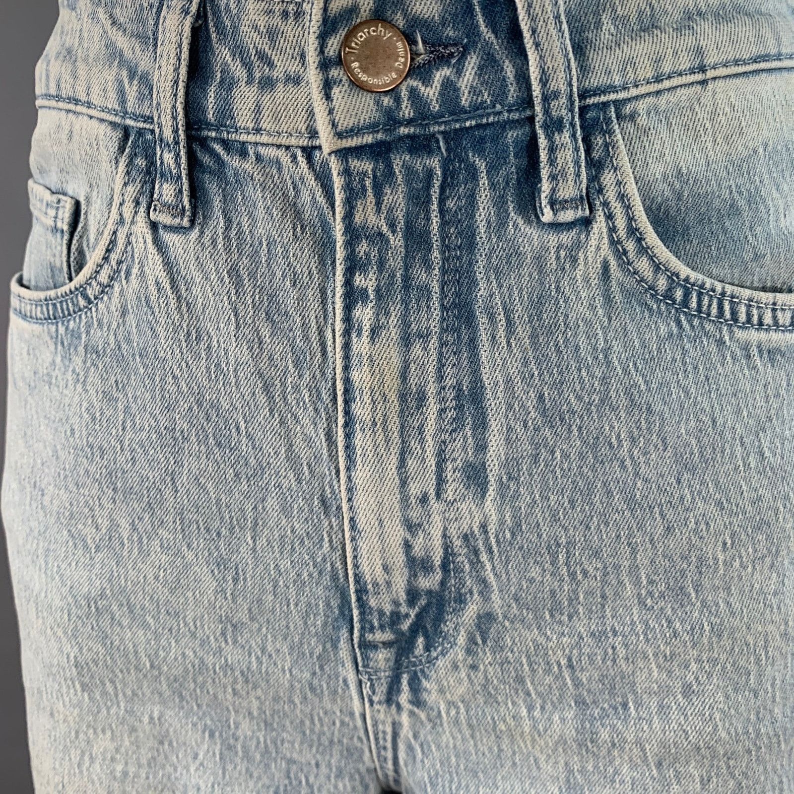 Other TRIARCHY Size 26 Blue Cotton Blend Washed Zip Fly Jeans Size 26" / US 2 / IT 38 - 3 Thumbnail