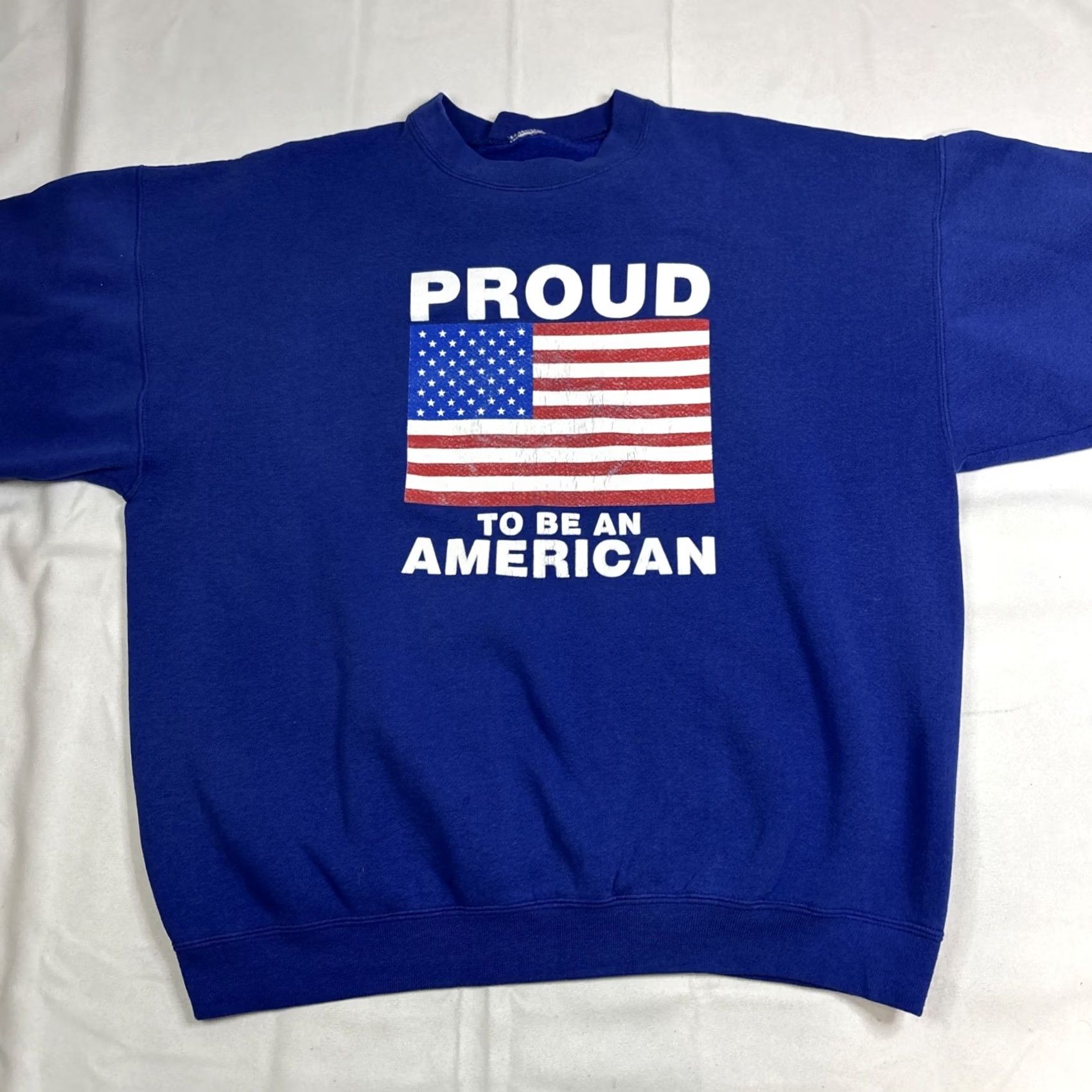 X-LARGE VINTAGE Proud To Be An American Graphic Blue Pullover Crewneck Men XL Y2K Sweatshirt Men’s X-Large LV? Size US XL / EU 56 / 4 - 4 Thumbnail