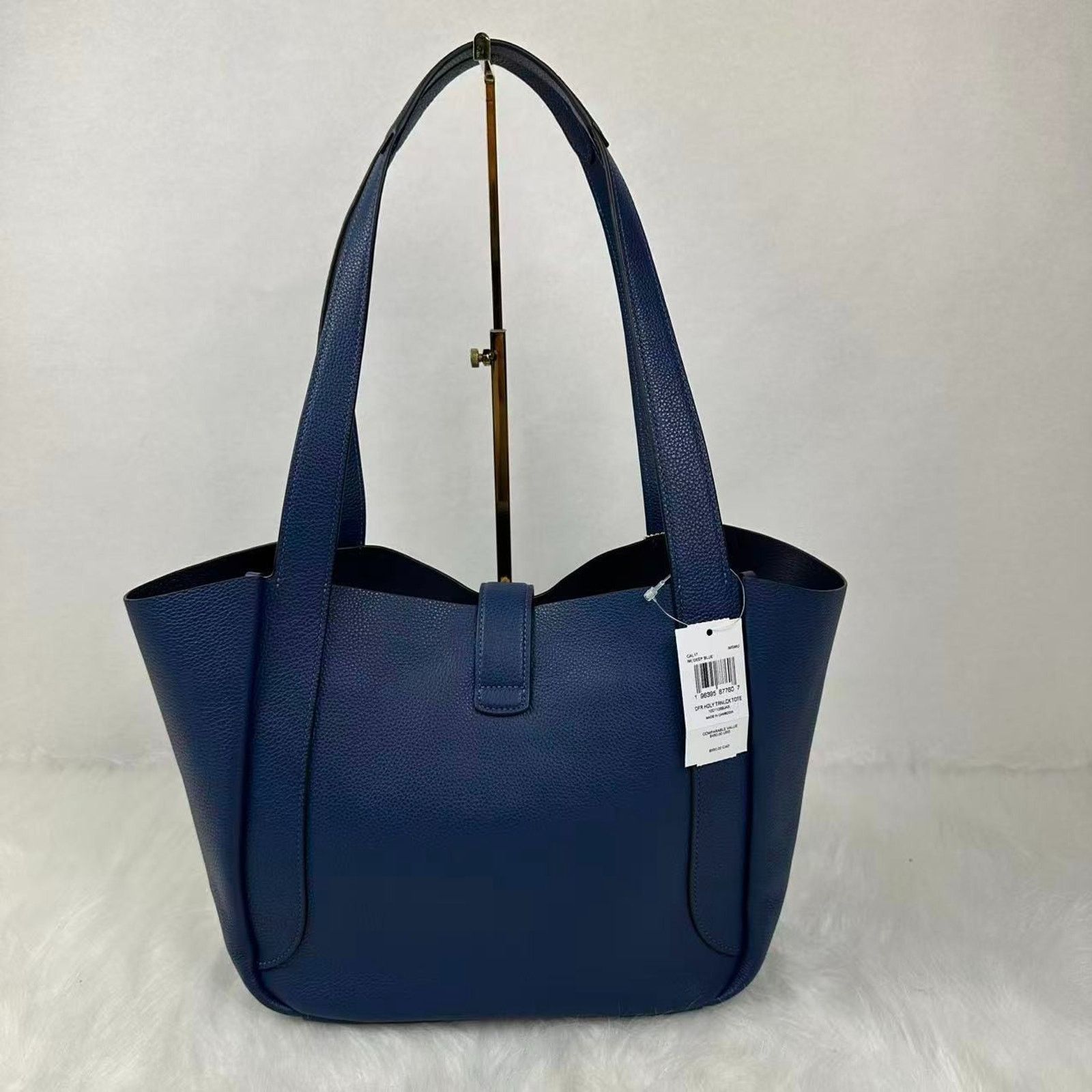 Coach Coach Hadley Turnlock Tote Bag Leather/Gold/Deep Blue CAL17 Size ONE SIZE - 4 Thumbnail