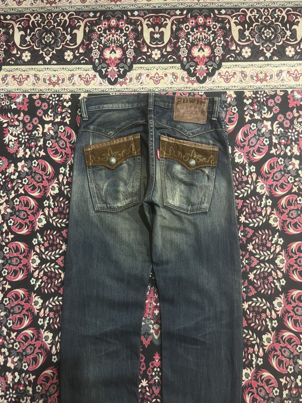 Edwin Edwin XVS Rusty Faded Washed Distressed Straight Leg Jeans Size US 30 / EU 46 - 6 Thumbnail