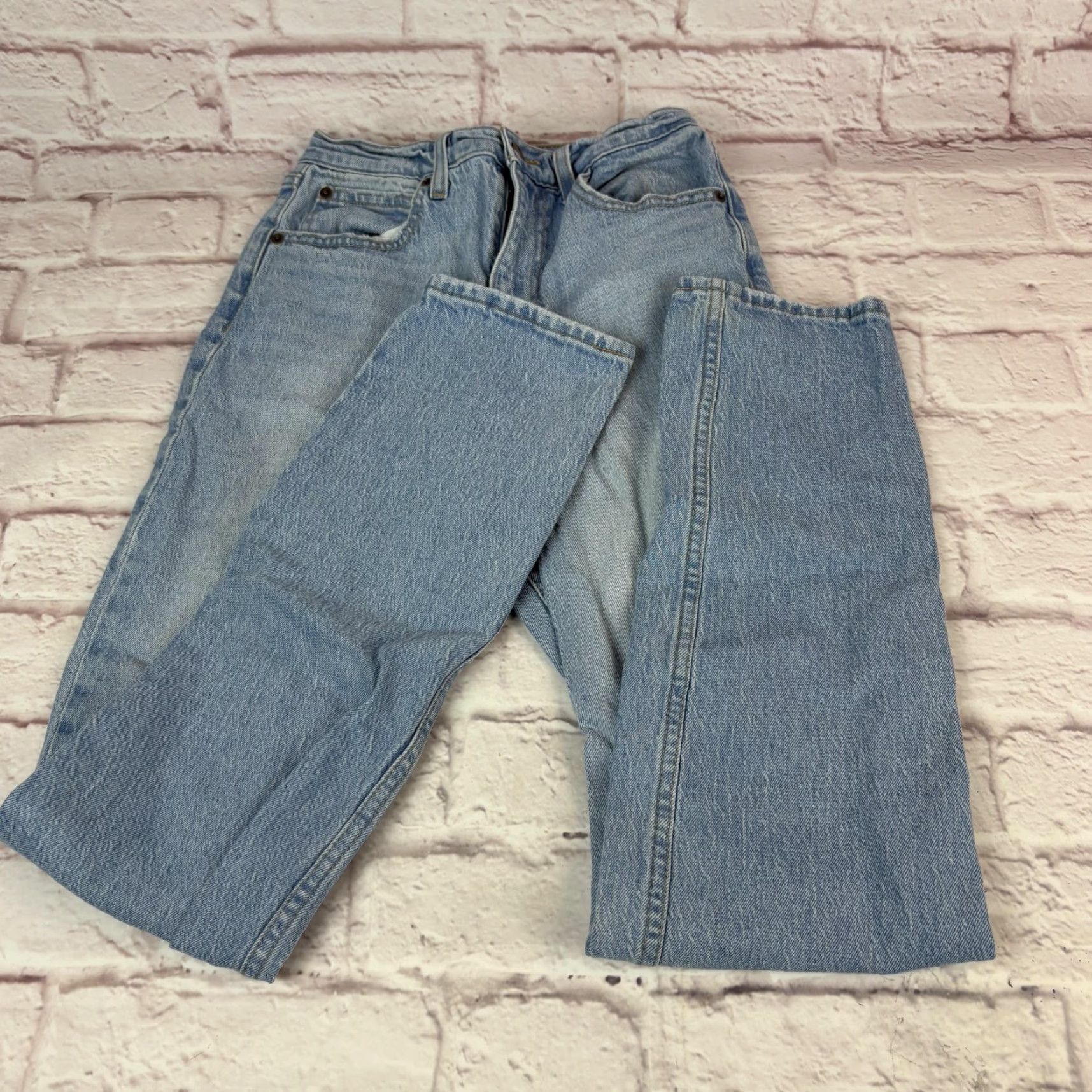 Levi's Levis Premium 70s High Slim Straight Jeans Womens 25 Light Wash High Rise Denim Size 42" / US 20 - 2 Thumbnail
