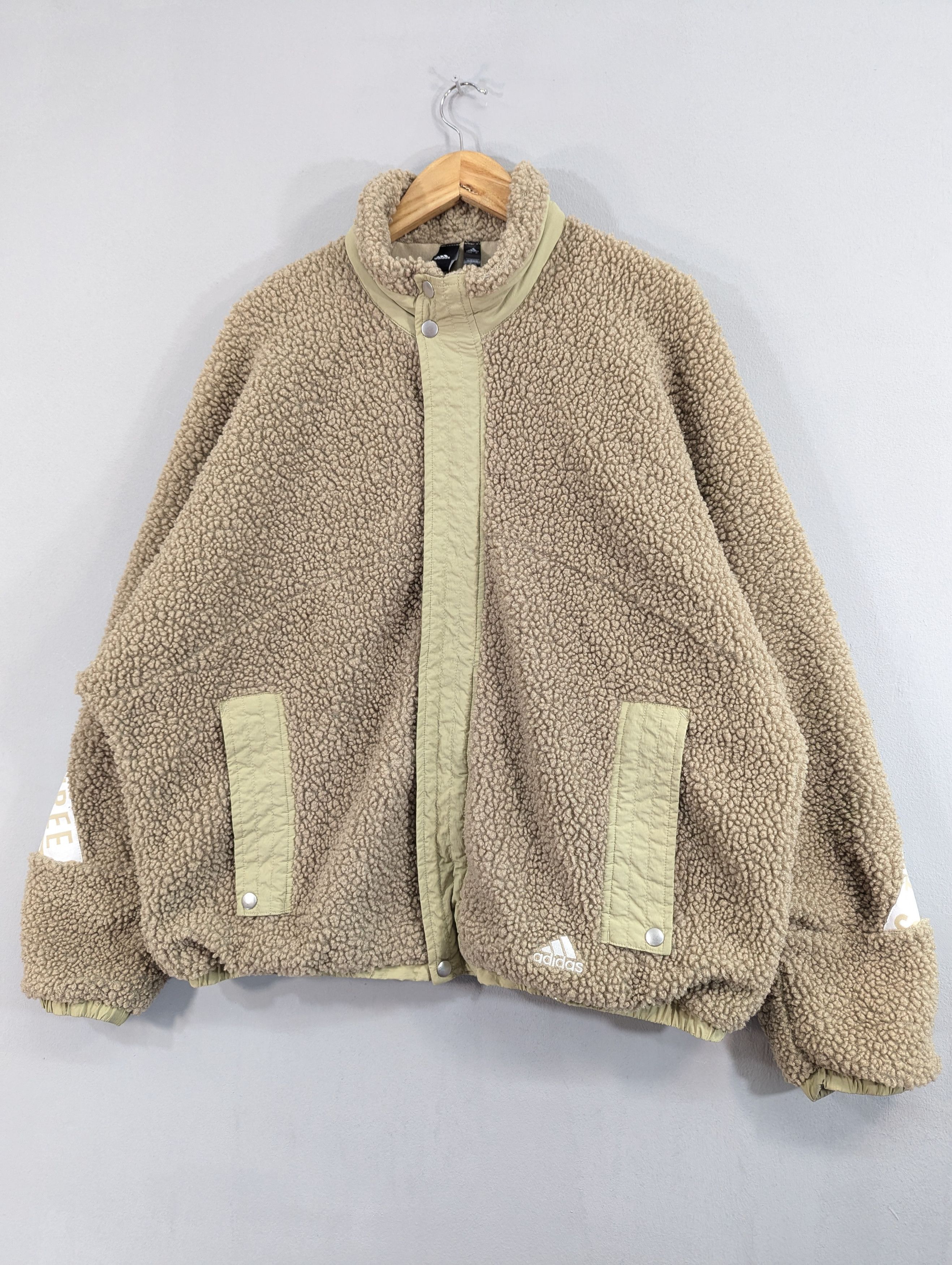 Adidas Adidas Three Stripes Boa Sherpa Fleece Jacket Size US XXL / EU 58 / 5 - 2 Thumbnail