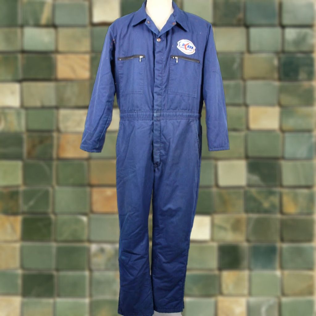 Vintage Men's VTG 70s Blue Kerr Mcgee Work Jumpsuit Sz L 1970s Petroliana Coveralls Size US 40 / EU 56 - 1 Thumbnail