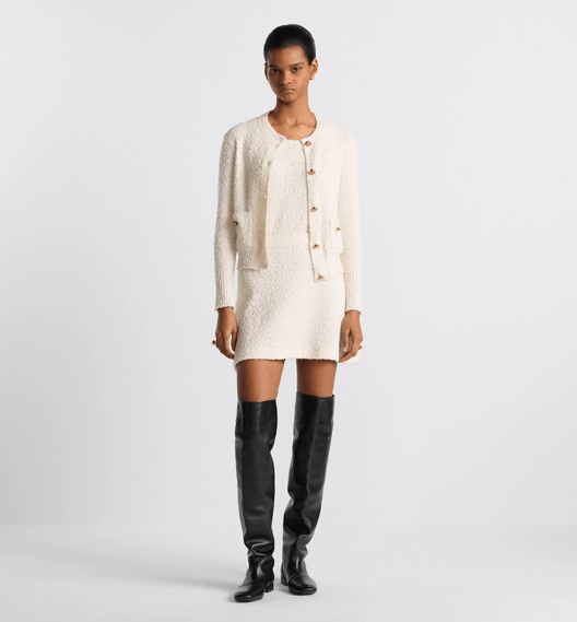 Dior o1w1db11225 454J03 Flared Mini Skirt in Ecru Size 27" / US 4 / IT 40 - 4 Thumbnail