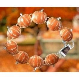 Handmade Pumpkin Bracelet Magnetic Closure New Thanksgiving Fall Jewe Size ONE SIZE - 4 Thumbnail