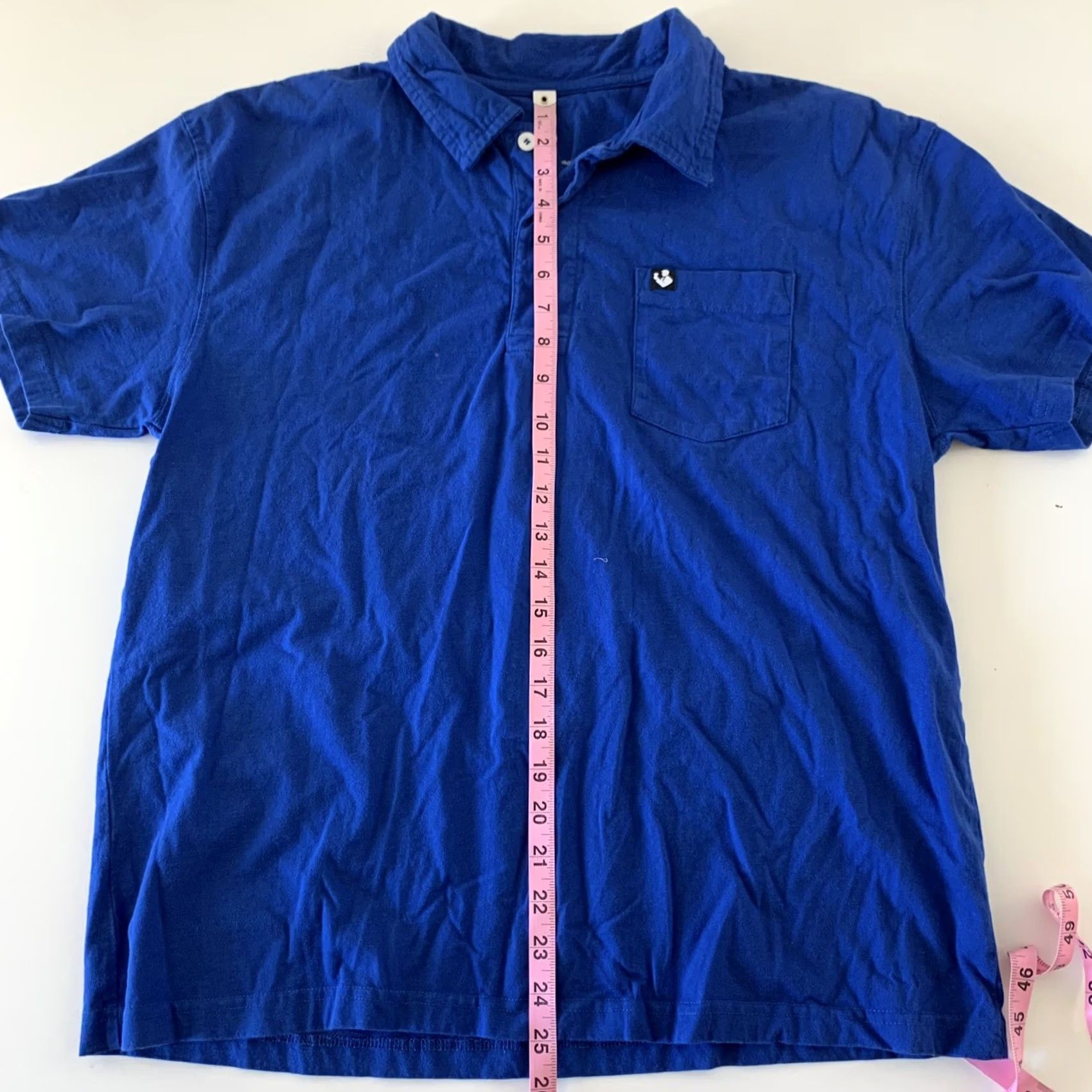 Vintage Polo Shirt Mens L Blue Rowdy Gentleman Men Short Sleeve Cotton Pocket Size Size US L / EU 52-54 / 3 - 6 Thumbnail