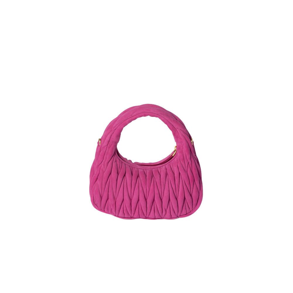 Miu Miu MIU MIU Wander Small $2950 Fuchsia Suede Hobo Bag New And Au Size ONE SIZE - 3 Thumbnail