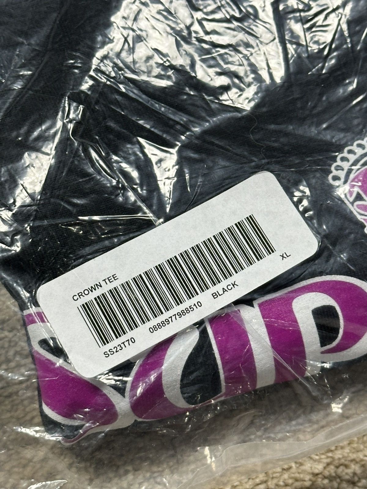 Supreme Supreme Crown Tee - Black - XL - SS23 Size US XL / EU 56 / 4 - 4 Thumbnail