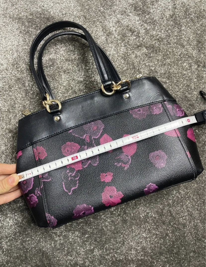 Coach Coach Floral Leather Bag Matching Wallet Set Gold Hardware Size ONE SIZE - 14 Thumbnail