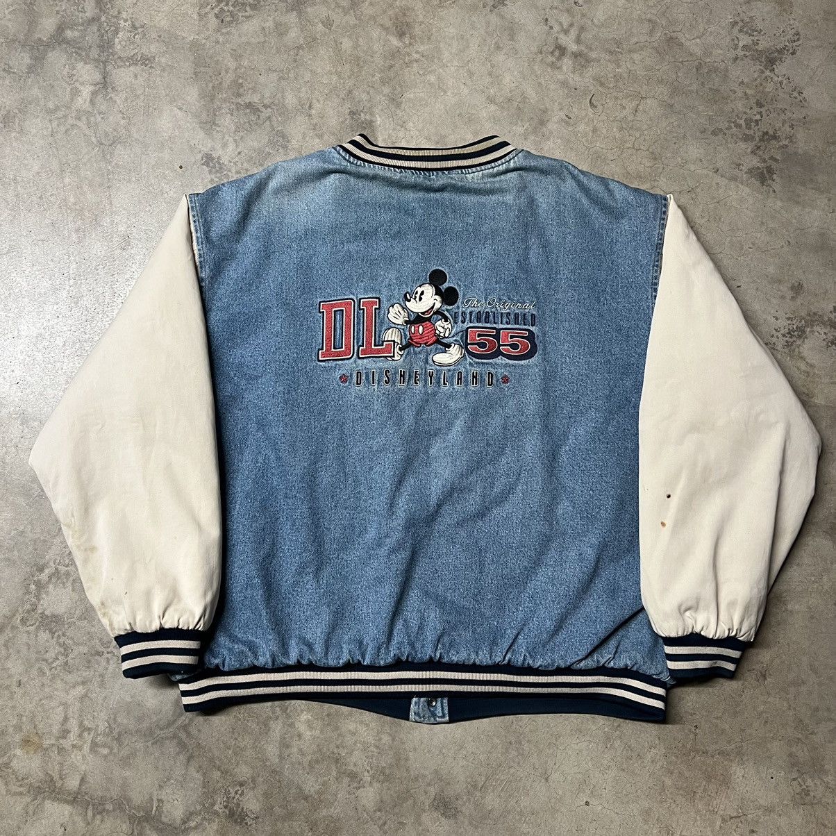 Disney × Mickey Mouse × Vintage Vintage Y2K Disneyland Mickey Mouse Denim Varsity Jacket Size US XXL / EU 58 / 5 - 5 Thumbnail