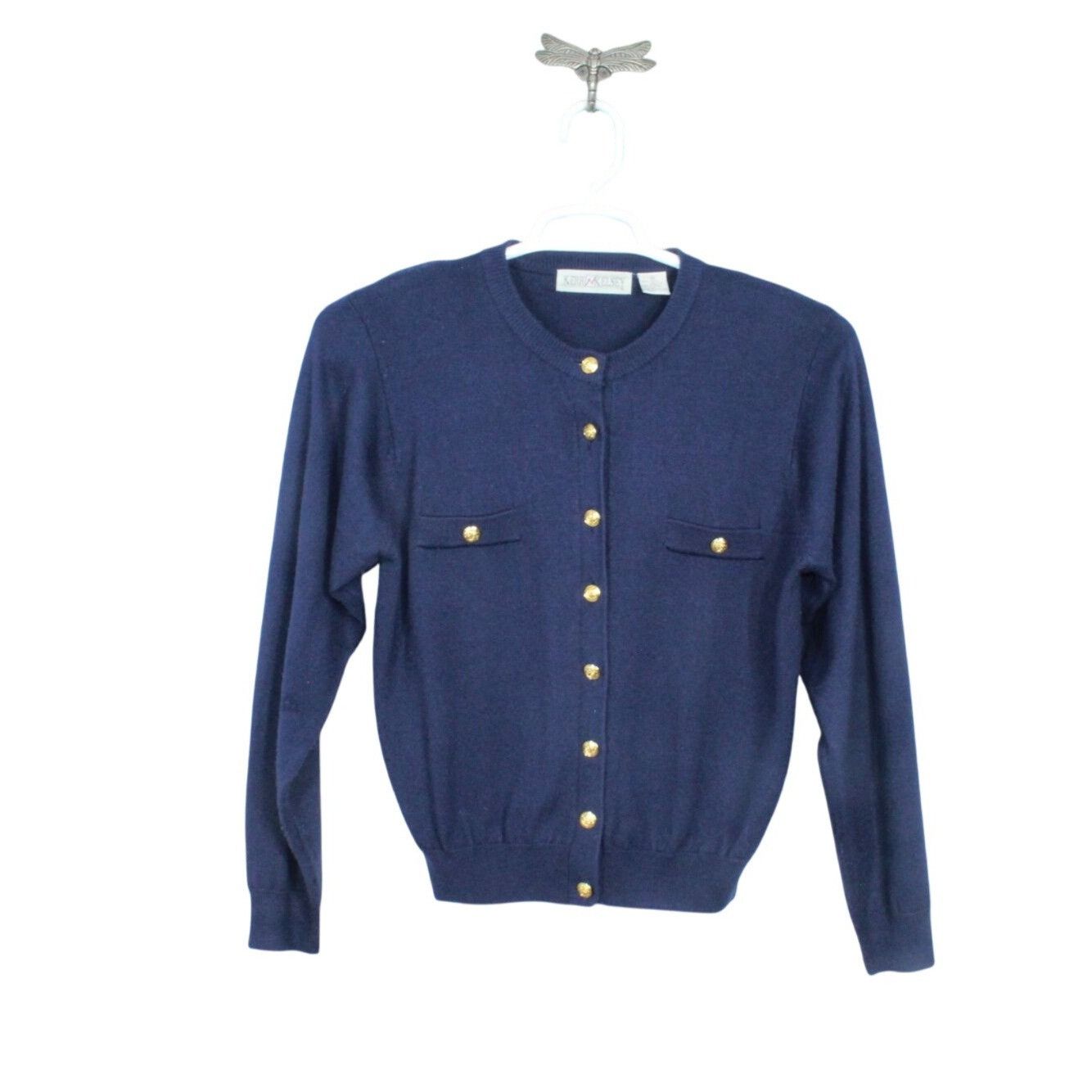 Other Kerri N Kelsy Women's Navy Blue Gold Button Acrylic Sweater Size S / US 4 / IT 40 - 1 Thumbnail