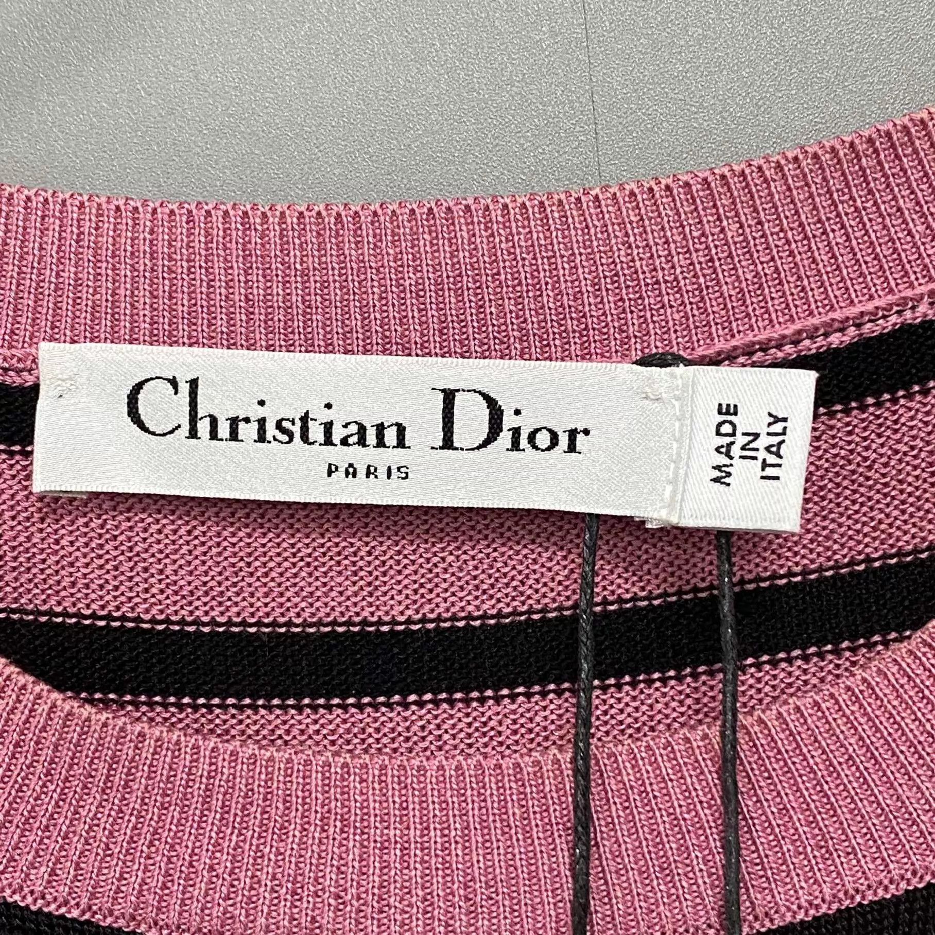 Dior Dior 8 Logo Stripe Short Sleeve Knit Sweater 38 Size S / US 4 / IT 40 - 3 Thumbnail