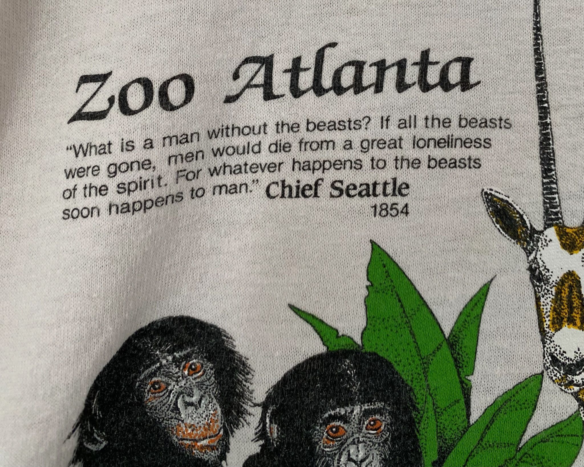Vintage 80’s Zoo Atlanta Animals Double Sided T-Shirt Small Size US S / EU 44-46 / 1 - 2 Thumbnail