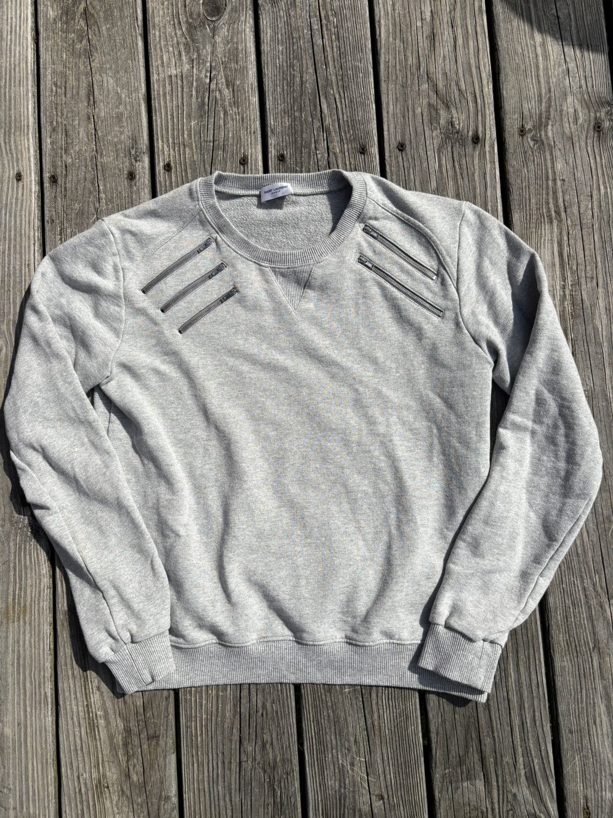 Saint Laurent Paris FW15 Hedi Slimane Saint Laurent 5 Zip Sweatshirt Size US M / EU 48-50 / 2 - 1 Thumbnail
