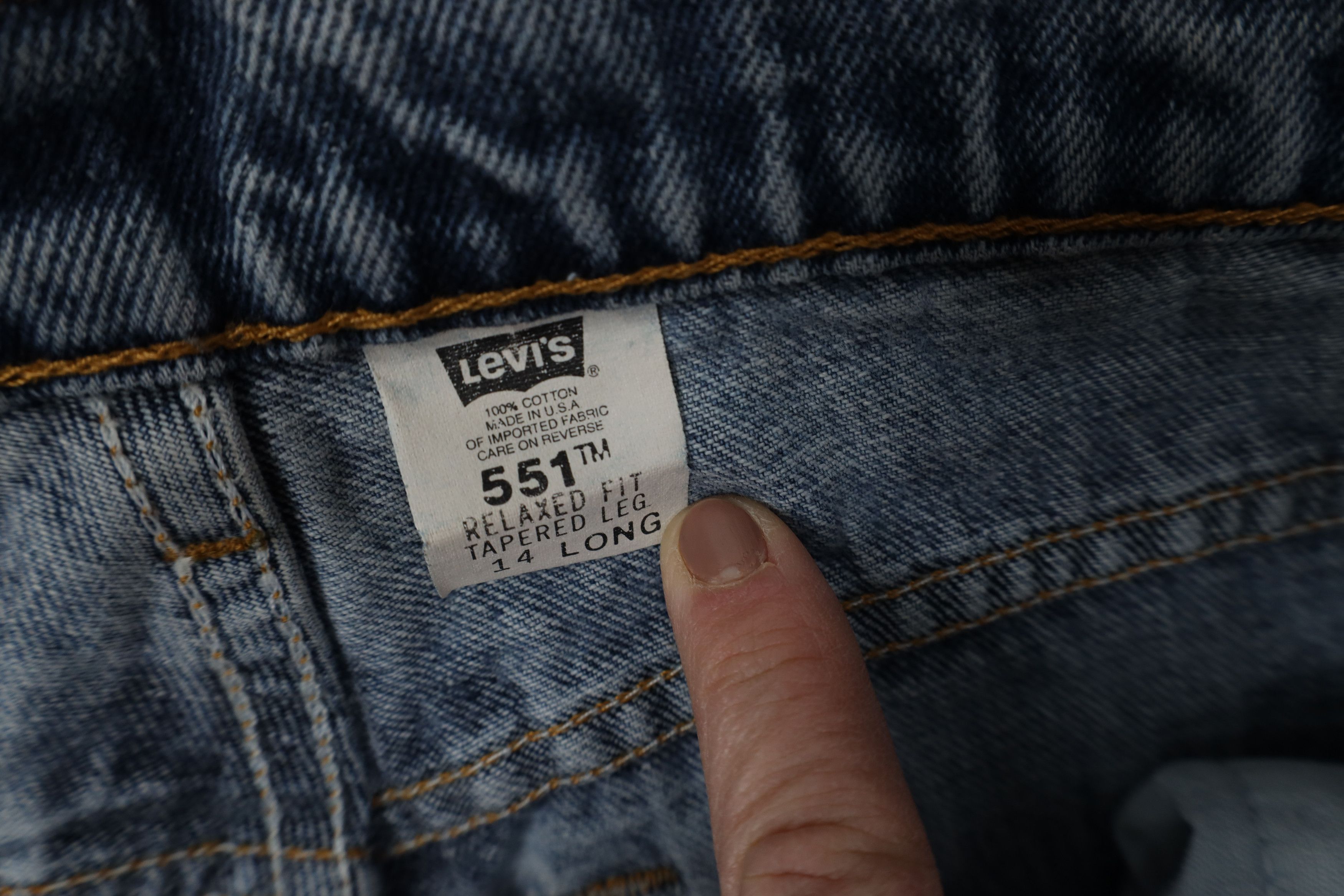 Levi's Vintage 90s Levis 551 Relaxed Tapered Leg Jeans USA Size 36" / US 14 / IT 50 - 10 Thumbnail