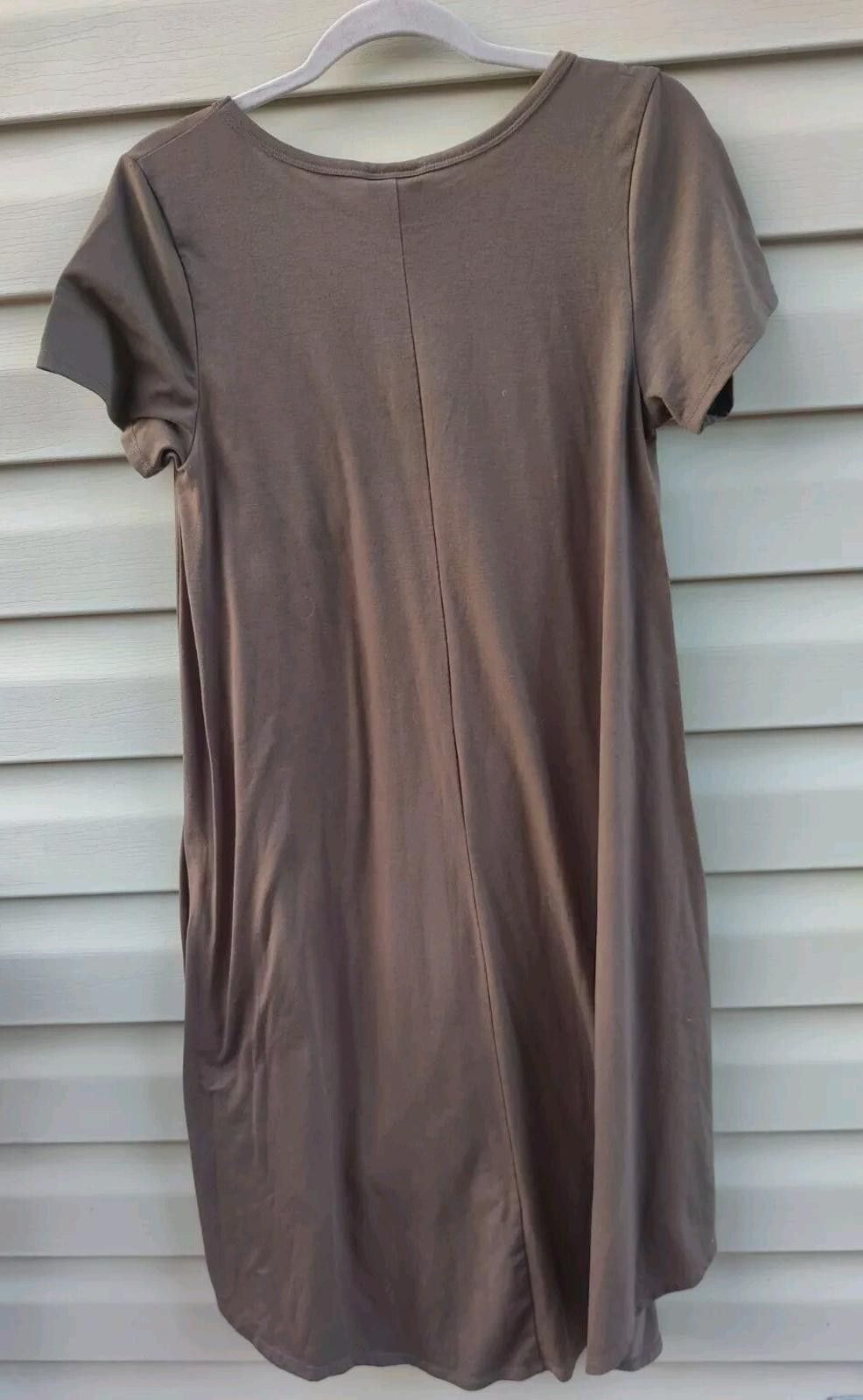 Other LulaRoe Carly Swing Shift T Shirt Dress Hi Low Solid Olive G Size S / US 4 / IT 40 - 4 Thumbnail