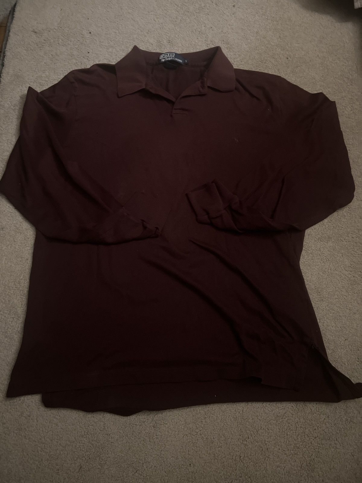 Polo Ralph Lauren Burgundy Polo Ralph Lauren Longsleeve Size US M / EU 48-50 / 2 - 1 Thumbnail