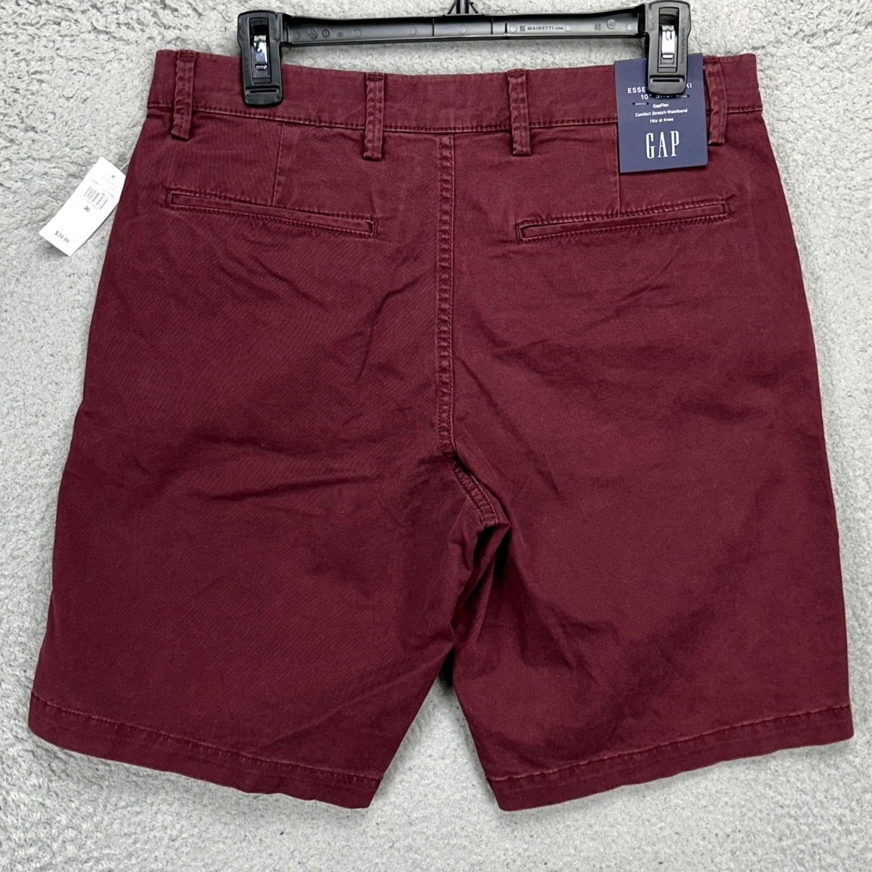 Gap GAP Mens Essential Khaki Shorts 30X10 Khakis Adult Casual Outdoor Walking Comfort Flat Front Pockets NEW Red Mens Size US 30 / EU 46 - 2 Thumbnail